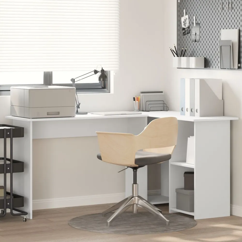 vidaXL Mobiliario De Oficina-Escritorio con estante 142 x 102 x 73 cm Madera de ingeniería