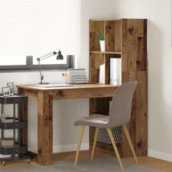 vidaXL Escritorio con estante 122 x 67 x 145 cm Madera envejecida Hot