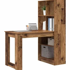 vidaXL Escritorio con estante 122 x 67 x 145 cm Madera envejecida Hot