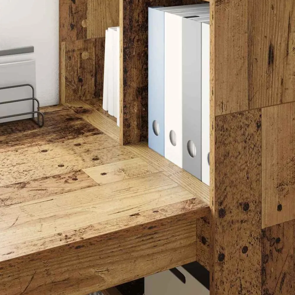 vidaXL Escritorio con estante 122 x 67 x 145 cm Madera envejecida Hot