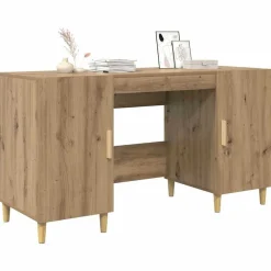 vidaXL Escritorio con estante Roble artesanal 140 x 50 x 75 cm Roble artisan Sale