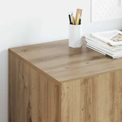 vidaXL Escritorio con estante Roble artesanal 140 x 50 x 75 cm Roble artisan Sale