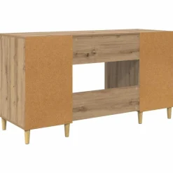 vidaXL Escritorio con estante Roble artesanal 140 x 50 x 75 cm Roble artisan Sale