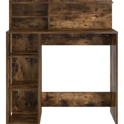 vidaXL Escritorio con estante 90 x 48 x 101,5 cm Roble ahumado Online