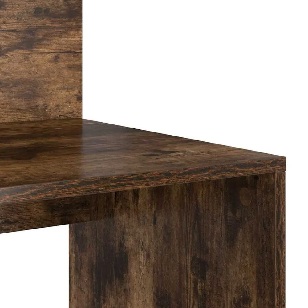 vidaXL Escritorio con estante 90 x 48 x 101,5 cm Roble ahumado Online