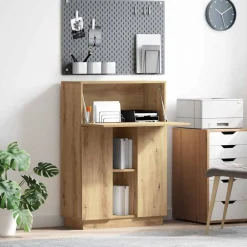vidaXL Mobiliario De Oficina-Escritorio con estante Roble artesanal 71.5 x 31.5 x 106.5 cm
