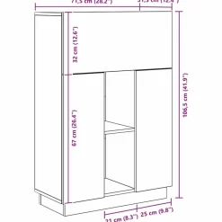 vidaXL Mobiliario De Oficina-Escritorio con estante Roble artesanal 71.5 x 31.5 x 106.5 cm