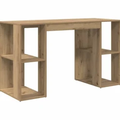 vidaXL Mobiliario De Oficina-Escritorio con estante Roble artesanal 130 x 50.5 x 75 cm