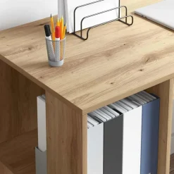 vidaXL Mobiliario De Oficina-Escritorio con estante Roble artesanal 130 x 50.5 x 75 cm