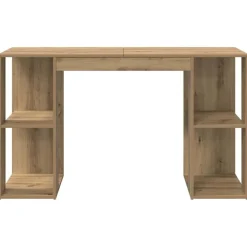 vidaXL Mobiliario De Oficina-Escritorio con estante Roble artesanal 130 x 50.5 x 75 cm