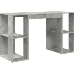 vidaXL Escritorio con estante Gris Concreto 130 x 50.5 x 75 cm Gris hormigón