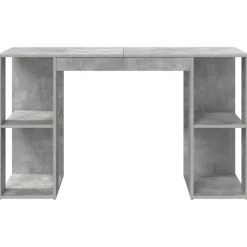 vidaXL Escritorio con estante Gris Concreto 130 x 50.5 x 75 cm Gris hormigón
