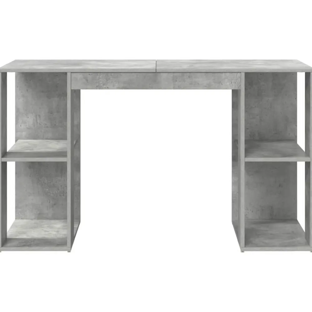 vidaXL Escritorio con estante Gris Concreto 130 x 50.5 x 75 cm Gris hormigón