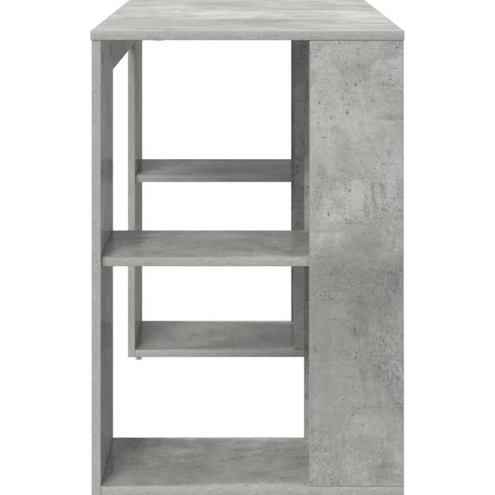 vidaXL Escritorio con estante Gris Concreto 130 x 50.5 x 75 cm Gris hormigón