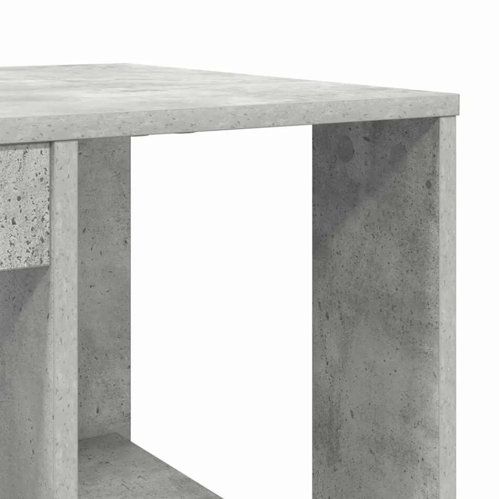 vidaXL Escritorio con estante Gris Concreto 130 x 50.5 x 75 cm Gris hormigón