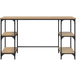 vidaXL Mobiliario De Oficina-Escritorio con estante Roble artesanal 140 x 50 x 75 cm