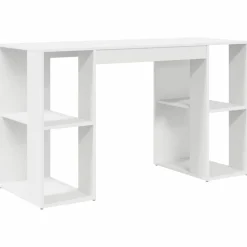 vidaXL Escritorio con estante 130 x 50.5 x 75 cm Madera de ingeniería White New