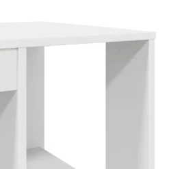 vidaXL Escritorio con estante 130 x 50.5 x 75 cm Madera de ingeniería White New