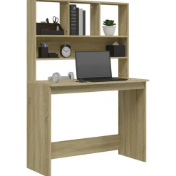 vidaXL Mobiliario De Oficina-Escritorio con estantes contrachapada 102x45x148cm