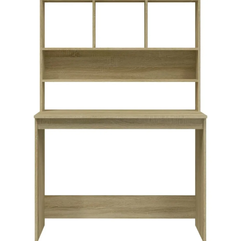 vidaXL Mobiliario De Oficina-Escritorio con estantes contrachapada 102x45x148cm