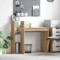 vidaXL Mobiliario De Oficina-Escritorio con estante Roble artesanal 100 x 40 x 90 cm