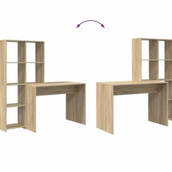 vidaXL Mobiliario De Oficina-Escritorio con estante 138,5 x 55 x 143 cm