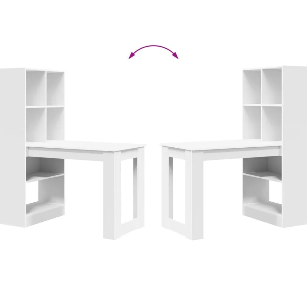 vidaXL Mobiliario De Oficina-Escritorio con estante 122 x 67 x 145 cm Madera de ingeniería