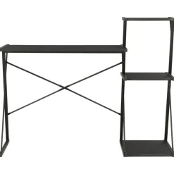 vidaXL Escritorio con estantería 116x50x93 cm Negro Online