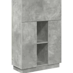 vidaXL Escritorio con estante Gris Concreto 71.5 x 31.5 x 106.5 cm Gris hormigón New