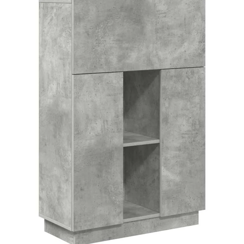 vidaXL Escritorio con estante Gris Concreto 71.5 x 31.5 x 106.5 cm Gris hormigón New