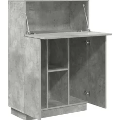 vidaXL Escritorio con estante Gris Concreto 71.5 x 31.5 x 106.5 cm Gris hormigón New