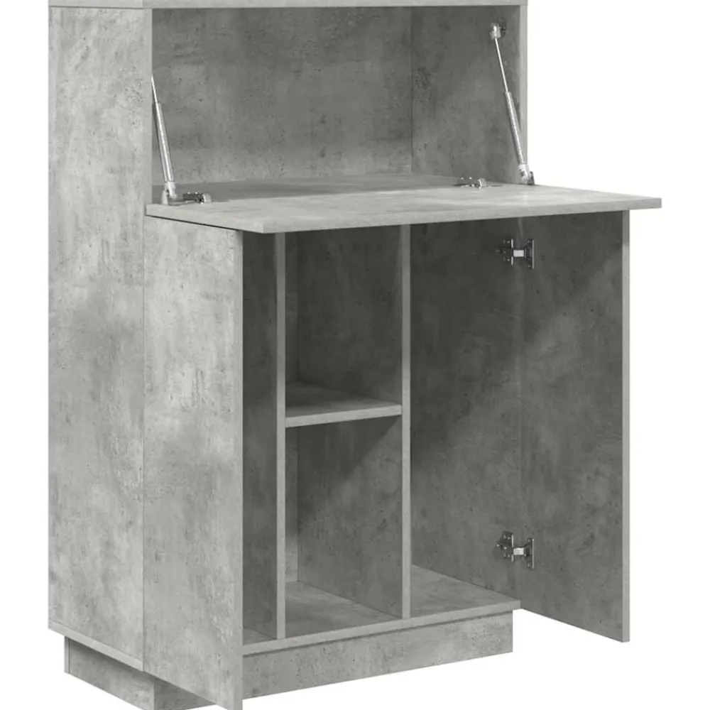 vidaXL Escritorio con estante Gris Concreto 71.5 x 31.5 x 106.5 cm Gris hormigón New
