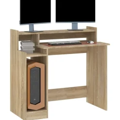 vidaXL Mobiliario De Oficina-Escritorio con LED madera contrachapada 97x45x90cm