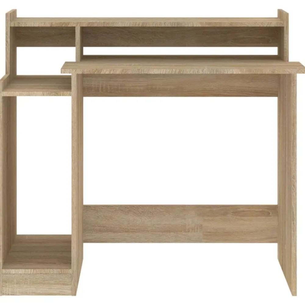 vidaXL Mobiliario De Oficina-Escritorio con LED madera contrachapada 97x45x90cm