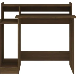 vidaXL Escritorio con LED madera ingeniería marrón roble 97x45x90 cm Marrón roble Best