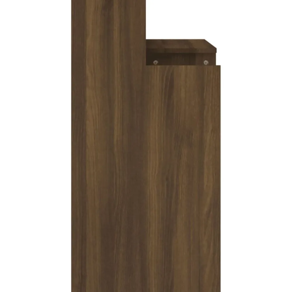 vidaXL Escritorio con LED madera ingeniería marrón roble 97x45x90 cm Marrón roble Best
