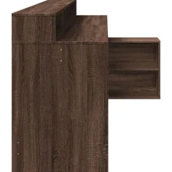 vidaXL Escritorio con LED madera ingeniería marrón roble 200x104x91 cm Marr&oacute;n roble Clearance