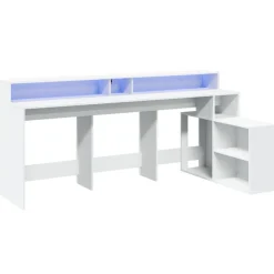 vidaXL Mobiliario De Oficina-Escritorio con luz LED madera ingeniería 200x104x91 cm
