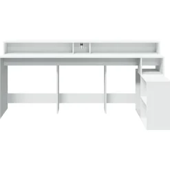 vidaXL Mobiliario De Oficina-Escritorio con luz LED madera ingeniería 200x104x91 cm