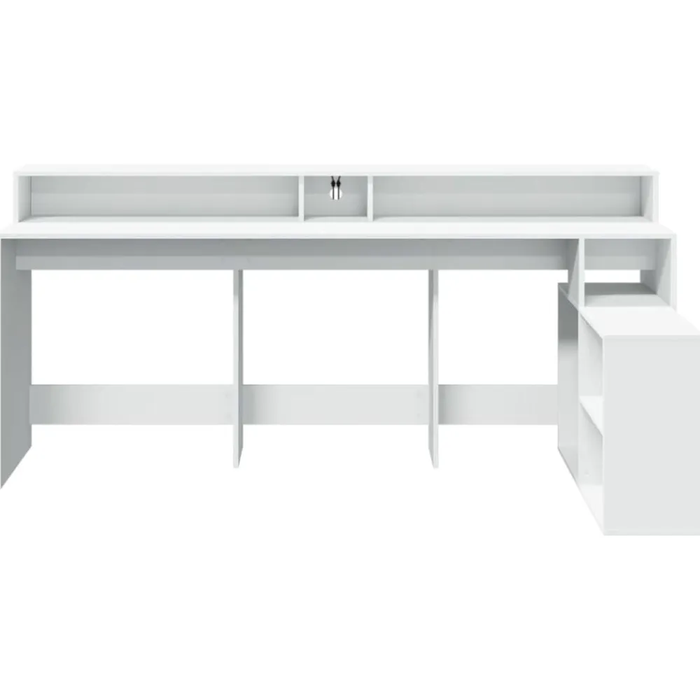 vidaXL Mobiliario De Oficina-Escritorio con luz LED madera ingeniería 200x104x91 cm