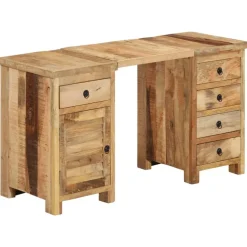 vidaXL Escritorio con pedestal madera maciza de mango 140x50x77 cm Discount