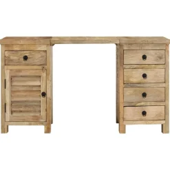 vidaXL Escritorio con pedestal madera maciza de mango 140x50x77 cm Discount