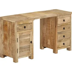 vidaXL Escritorio con pedestal madera maciza de mango 140x50x77 cm Discount