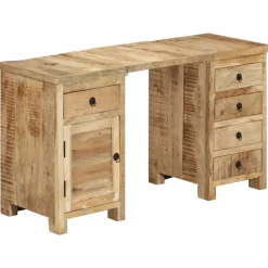 vidaXL Escritorio con pedestal madera maciza de mango 140x50x77 cm Discount
