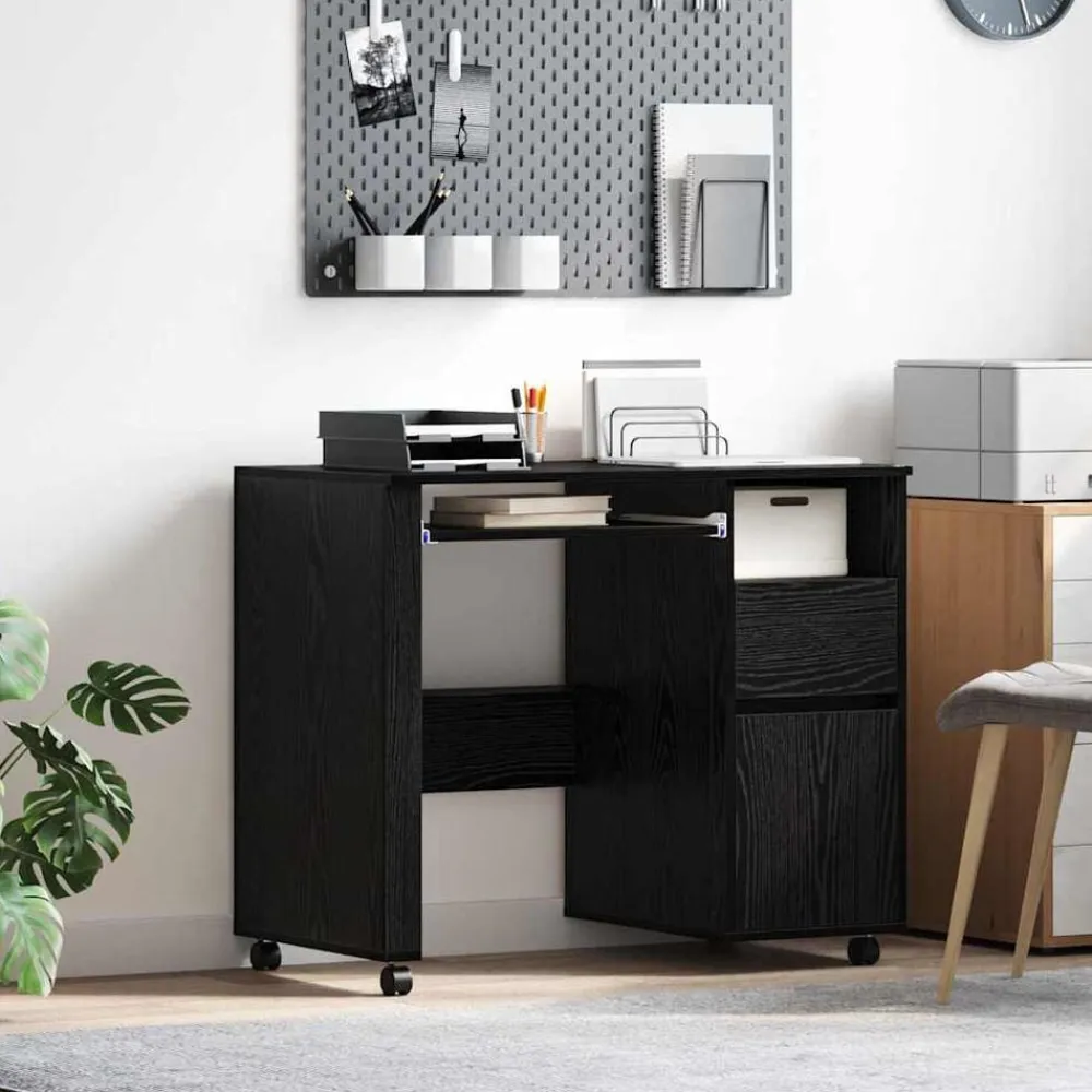 vidaXL Mobiliario De Oficina-Escritorio con Ruedas con cajón 91 x 50 x 77 cm