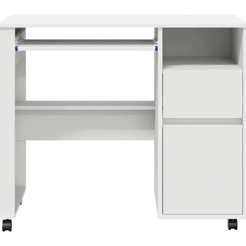 vidaXL Escritorio con Ruedas 91 x 50 x 77 cm Madera de ingeniería White Hot