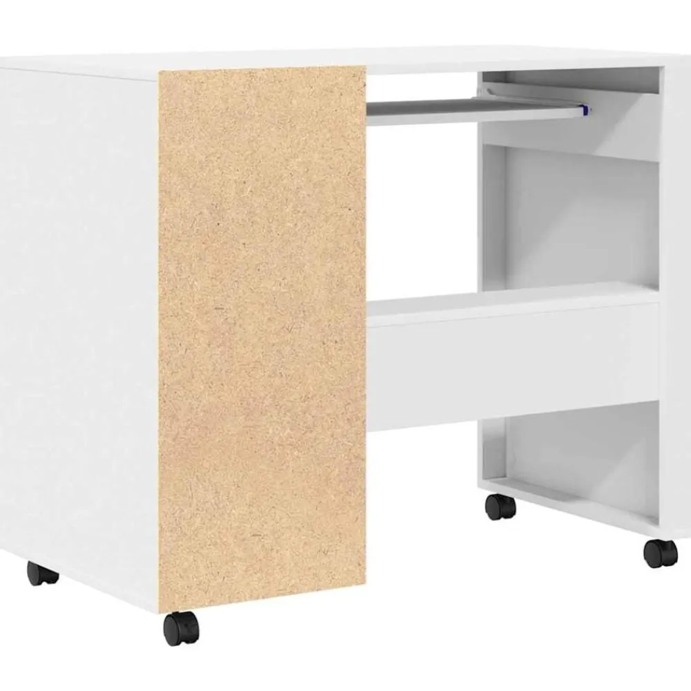 vidaXL Escritorio con Ruedas 91 x 50 x 77 cm Madera de ingeniería White Hot