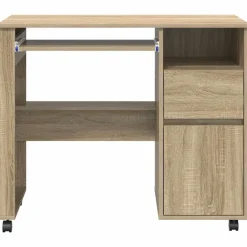 vidaXL Escritorio con Ruedas con cajón 91 x 50 x 77 cm Roble Sonoma Clearance