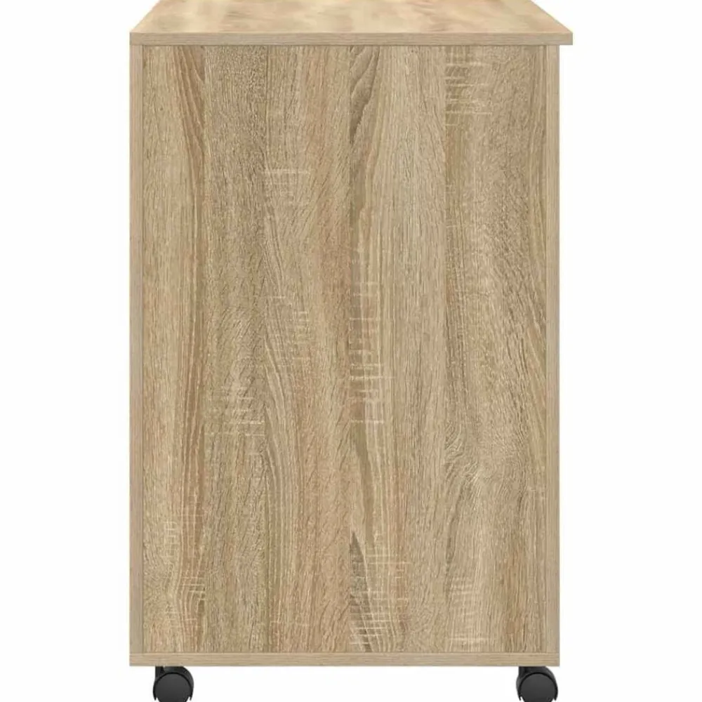 vidaXL Escritorio con Ruedas con cajón 91 x 50 x 77 cm Roble Sonoma Clearance