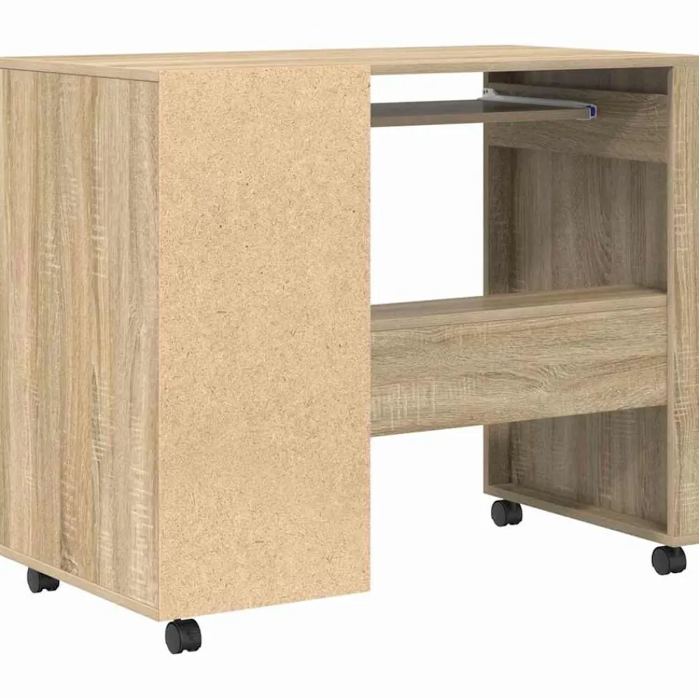 vidaXL Escritorio con Ruedas con cajón 91 x 50 x 77 cm Roble Sonoma Clearance